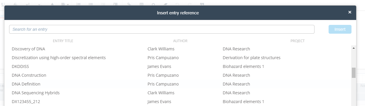 reference entry