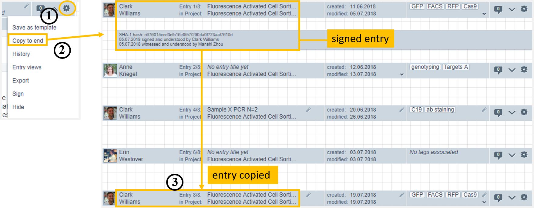 Helpdesk-Copy entry to end