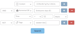 Retrieving research data using search function